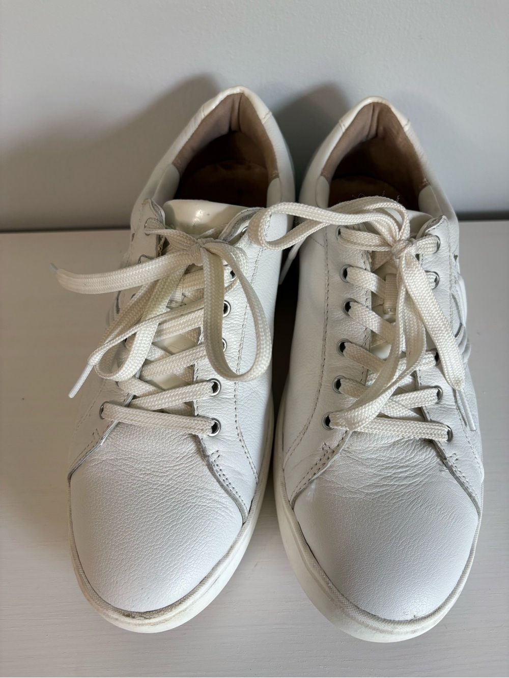 Vionic Kearny White Leather Platform Sneakers Orthotic Support Size 9 - Picture 5 of 9